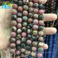 Wholesale 6mm Natural Black Line Rhodonite Loose Gems Stones Jewelry Natural Stones Beads